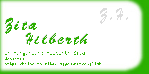 zita hilberth business card